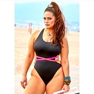 NWTs Ashley Graham x Swimsuits For All Throwback Monokini